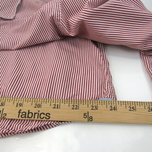 Banana Republic Men's Red Stripe Collared Long Sleeve Dress Shirt 17-171/2" XL - Picture 9 of 12